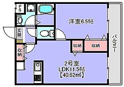 Duo本千葉 1LDKの間取図画像