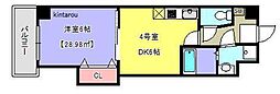 金太郎ヒルズ100 1DKの間取図画像