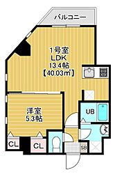 ソラトワーヌ 1LDKの間取図画像