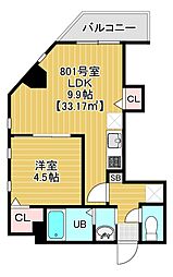 ソラトワーヌ 1LDKの間取図画像