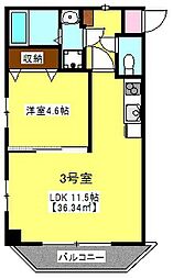 Asante稲毛海岸 1LDKの間取図画像