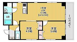 Vista本千葉 2LDKの間取図画像