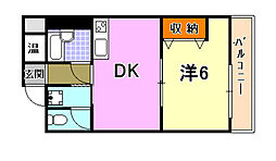 JR東海道・山陽本線 元町駅 徒歩7分の賃貸マンション 4階1DKの間取り