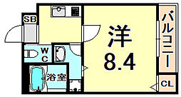 阪急神戸本線 塚口駅 徒歩7分の賃貸マンション 1階1Kの間取り