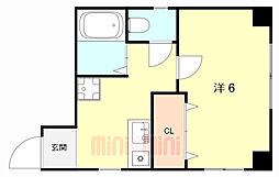 JR東海道・山陽本線 塚本駅 徒歩3分の賃貸マンション 5階1Kの間取り