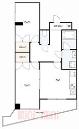 神戸高速東西線 花隈駅 徒歩2分の賃貸マンション 6階2DKの間取り