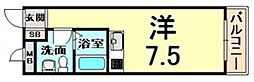 JR東海道・山陽本線 尼崎駅 徒歩6分の賃貸マンション 4階ワンルームの間取り