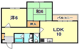 神戸市西神・山手線 妙法寺駅 徒歩8分の賃貸マンション 3階2LDKの間取り
