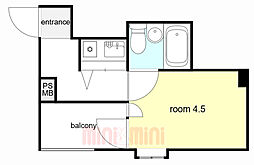 JR東海道・山陽本線 神戸駅 徒歩3分の賃貸マンション 8階ワンルームの間取り