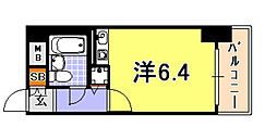 JR東海道・山陽本線 灘駅 徒歩1分の賃貸マンション 2階ワンルームの間取り