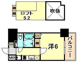 神戸市西神・山手線 大倉山駅 徒歩7分の賃貸マンション 4階1Kの間取り