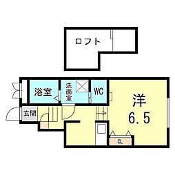 神戸市西神・山手線 板宿駅 徒歩15分の賃貸アパート 1階1Kの間取り