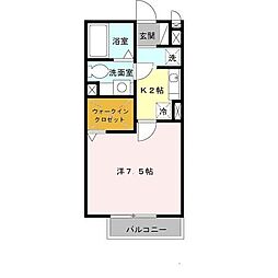 阪神本線 大物駅 徒歩6分の賃貸アパート 2階1Kの間取り