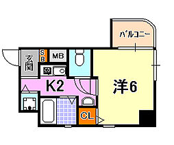 神戸市西神・山手線 県庁前駅 徒歩4分の賃貸マンション 11階1Kの間取り