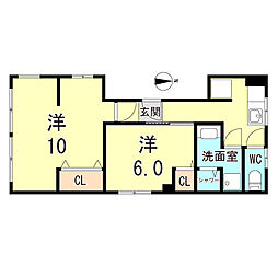 神戸市海岸線 中央市場前駅 徒歩1分の賃貸マンション 3階2Kの間取り