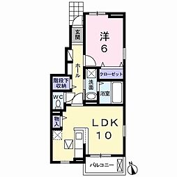 山陽電鉄本線 人丸前駅 徒歩20分の賃貸アパート 1階1LDKの間取り
