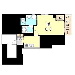 JR東海道・山陽本線 三ノ宮駅 徒歩8分の賃貸マンション 3階1Kの間取り