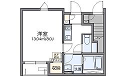 JR東西線 加島駅 徒歩12分の賃貸アパート 1階1Kの間取り