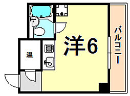 神戸高速東西線 花隈駅 徒歩1分の賃貸マンション 7階ワンルームの間取り