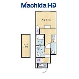 神鉄有馬線 長田駅 徒歩12分の賃貸アパート 1階ワンルームの間取り