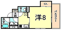 阪神本線 尼崎駅 徒歩20分の賃貸マンション 3階1Kの間取り