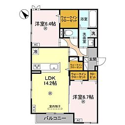 JR東海道・山陽本線 尼崎駅 徒歩15分の賃貸アパート 2階2LDKの間取り