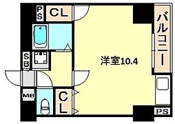 JR東海道・山陽本線 神戸駅 徒歩5分の賃貸マンション 3階ワンルームの間取り