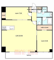 プレジオ西宮北口 2LDKの間取図画像