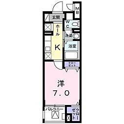 JR福知山線 塚口駅 徒歩12分の賃貸マンション 5階1Kの間取り