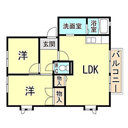 神戸市西神・山手線 板宿駅 徒歩5分の賃貸アパート 2階2LDKの間取り