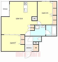 間取図画像 2LDK