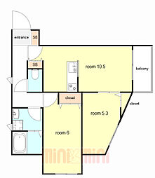 サンビルダープラス高羽ガーデン 2LDKの間取図画像