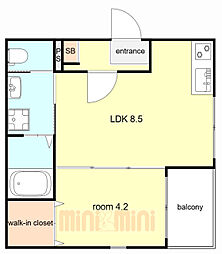 阪神なんば線 福駅 徒歩6分の賃貸アパート 2階1LDKの間取り