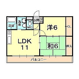 ブロッサムガーデン 2LDKの間取図画像