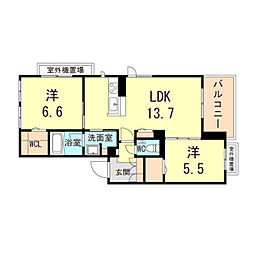 サンティエ・ソレイユ 2LDKの間取図画像