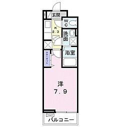 グレイスヒルズウエガハラ1 1Kの間取図画像