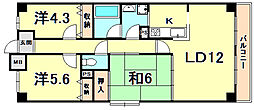 ドミールタワー幸大 3LDKの間取図画像