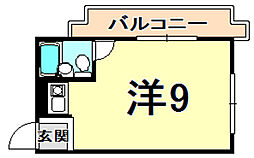 シャトル西宮北口 ワンルームの間取図画像
