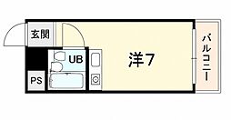 パラツィーナ夙川東 ワンルームの間取図画像