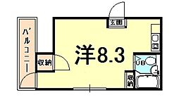 モギハイツ ワンルームの間取図画像