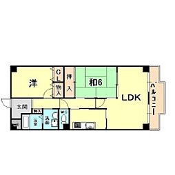 ココ西宮 2LDKの間取図画像