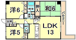 サンテ東甲子園 3LDKの間取図画像