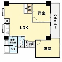 エビスマンション 2LDKの間取図画像