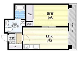 エスペランサ藤井2 1LDKの間取図画像