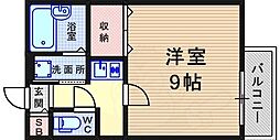 レオパレスアケボノ 3階1Kの間取り