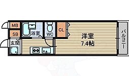 MOMO武庫之荘 1Kの間取図画像