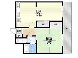 藤グリーンビル 2階1LDKの間取り