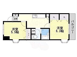 デイグラン　モンテヴィラ 4階2Kの間取り