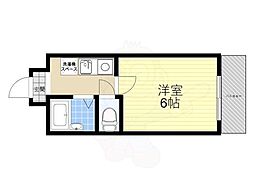 ユニテック21 2階1Kの間取り