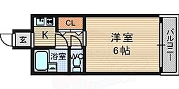 グランパレ塚口 1Kの間取図画像